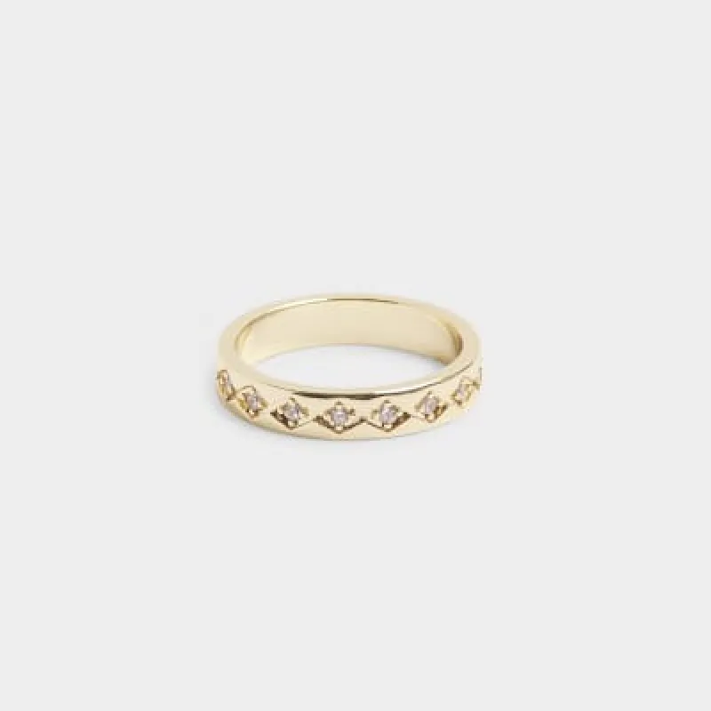 Gold Plated Diamante Band Ring sold by River Island