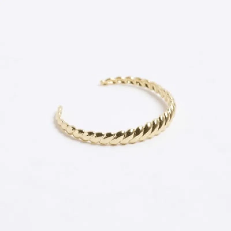 Gold Plated Twist Cuff Bracelet sold by River Island