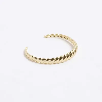 Gold Plated Twist Cuff Bracelet sold by River Island