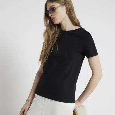 Black Plain T-shirt sold by River Island