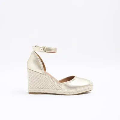Gold stitch wedge espadrille sandals sold by River Island