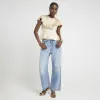 Gold Satin Peplum Blouse sold by River Island