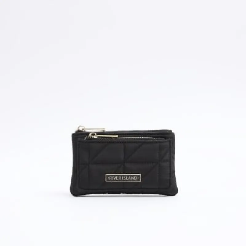 Black soft quilted pouch purse sold by River Island