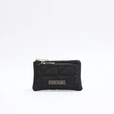 Black soft quilted pouch purse sold by River Island