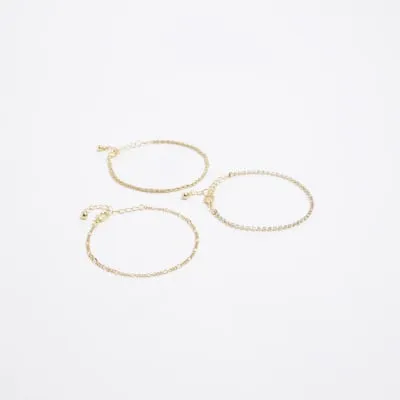 Gold plated chain bracelet multipack sold by River Island