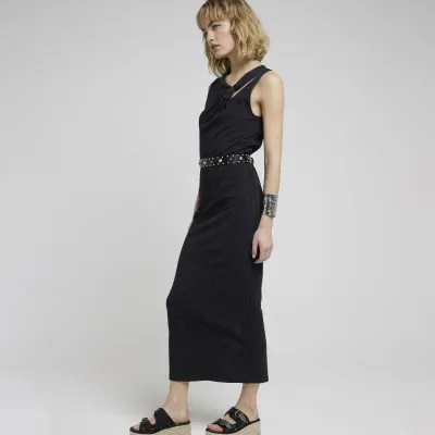 Grey knot detail bodycon maxi dress sold by River Island