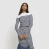 White Long Sleeve Stripe ribbed Cropped Top sold by River Island