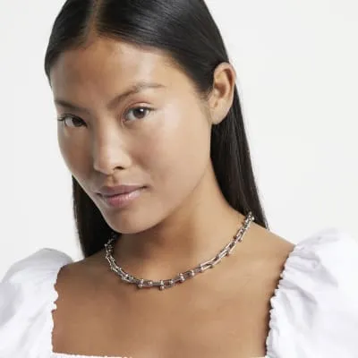 Silver chain link necklace sold by River Island
