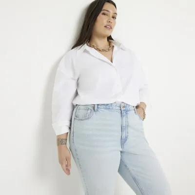 Plus white button up shirt sold by River Island
