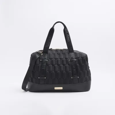 Black Soft Quilted Travel Bag sold by River Island