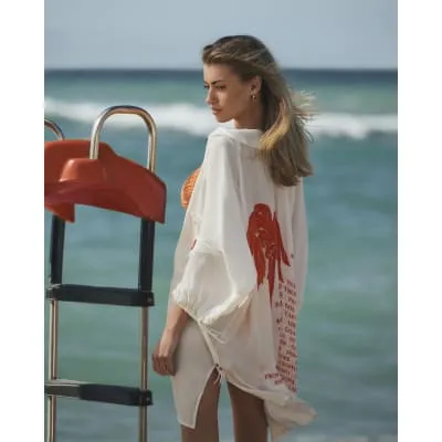 Cream palm tree beach shirt sold by River Island