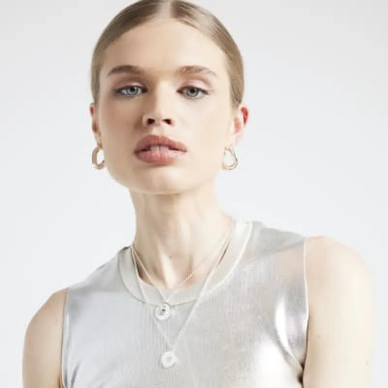 Silver Disc Pendant Multirow Necklace sold by River Island