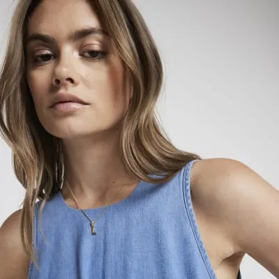 Gold Plated L Initial Necklace sold by River Island