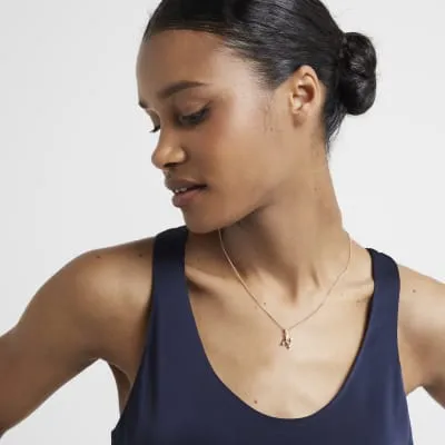 Gold Plated M Initial Necklace sold by River Island