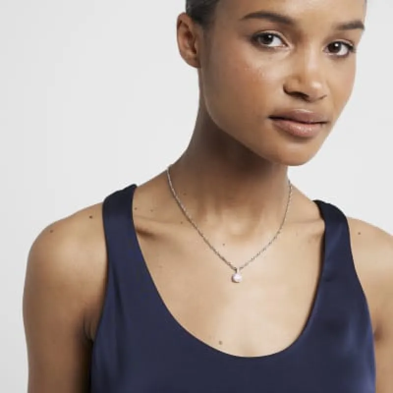 Silver Square Stone Necklace sold by River Island