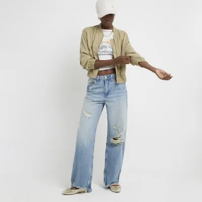 Green lyocell casual bomber jacket sold by River Island