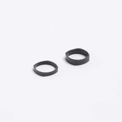 2PK Black Steel Rings sold by River Island