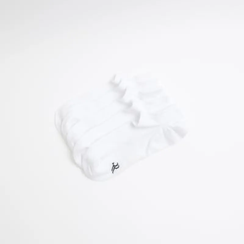 5PK white ribbed trainers socks sold by River Island