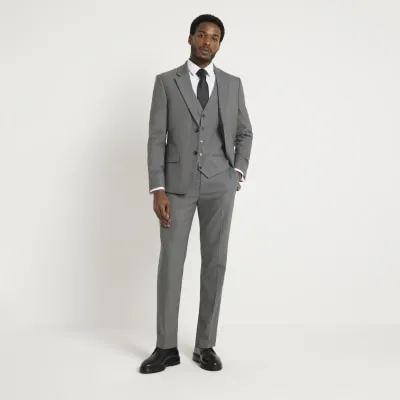 Grey slim fit waistcoat sold by River Island