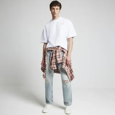 White oversized fit graphic print t-shirt sold by River Island