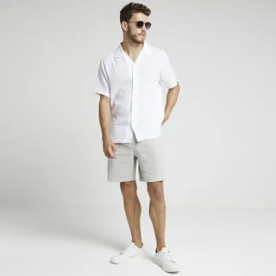 Grey regular fit pull on shorts sold by River Island