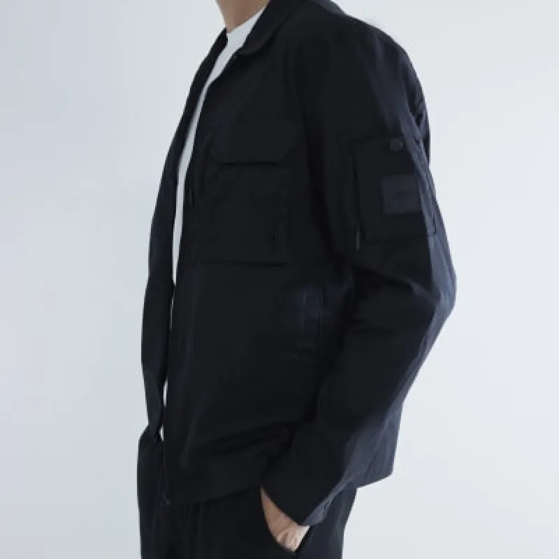 Black Long Sleeve Utility Pocket Shacket sold by River Island