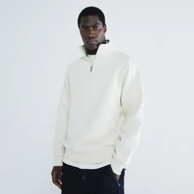 Beige Regular Fit Funnel sweatshirt sold by River Island