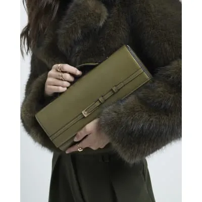 Green Buckle Shoulder Strap Clutch Bag sold by River Island