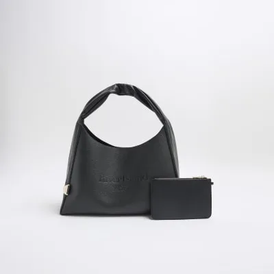 Black Debossed RI Slouch Tote Bag Set sold by River Island