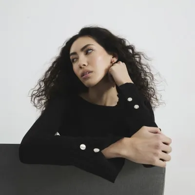 Black Tunic Top sold by River Island