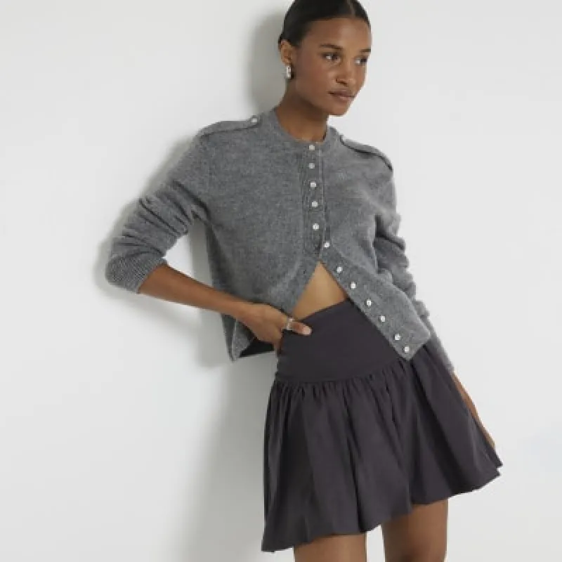 Grey bubble hem mini skirt sold by River Island