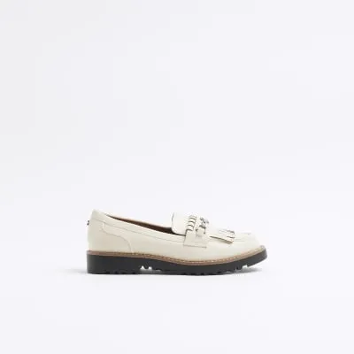 Cream Tassel Patent Loafers sold by River Island