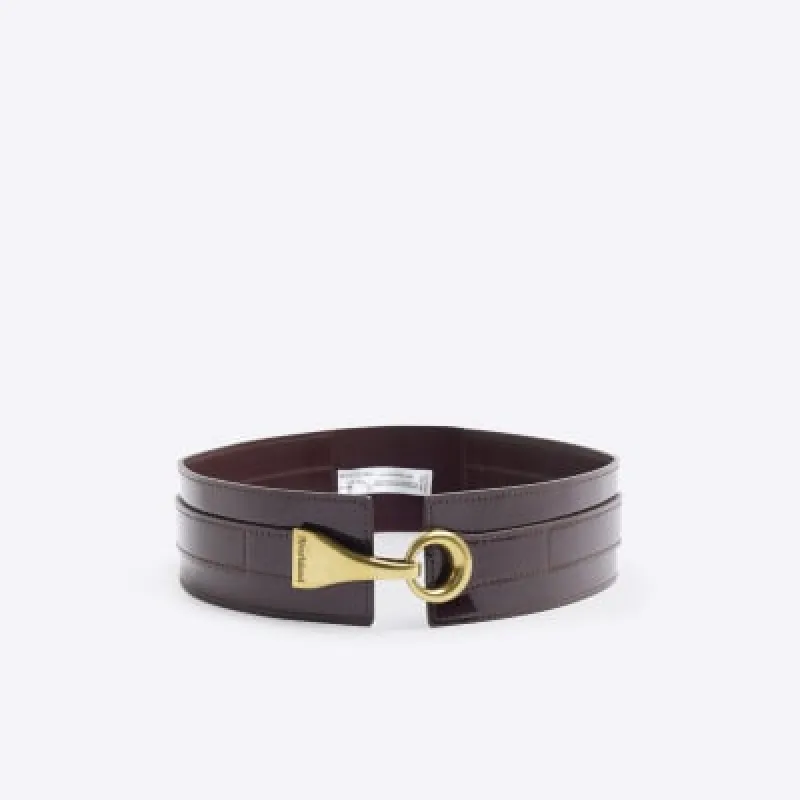 Red Elasticated Lobster Clip Belt sold by River Island