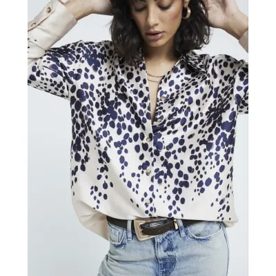 Cream gradient leopard print shirt sold by River Island
