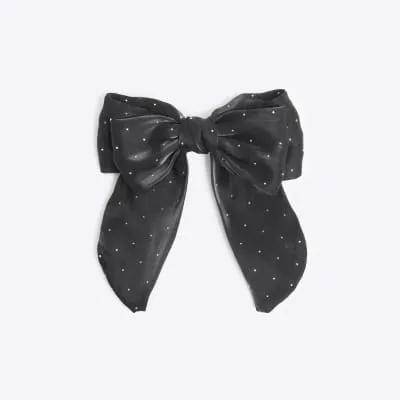 Black Diamante Bow hairclip sold by River Island