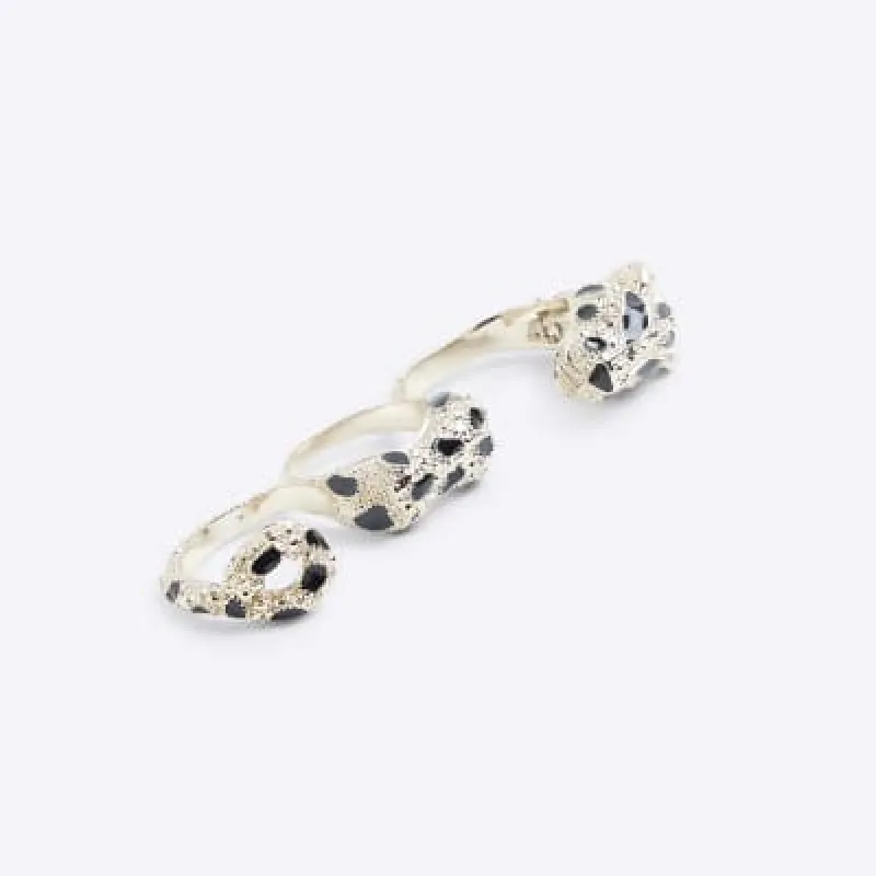 3PK Gold leopard rings sold by River Island