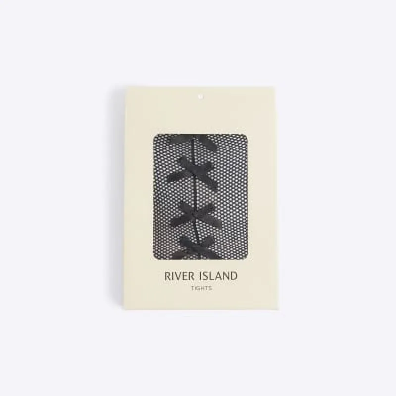 Black Bow Fishnet Tights sold by River Island