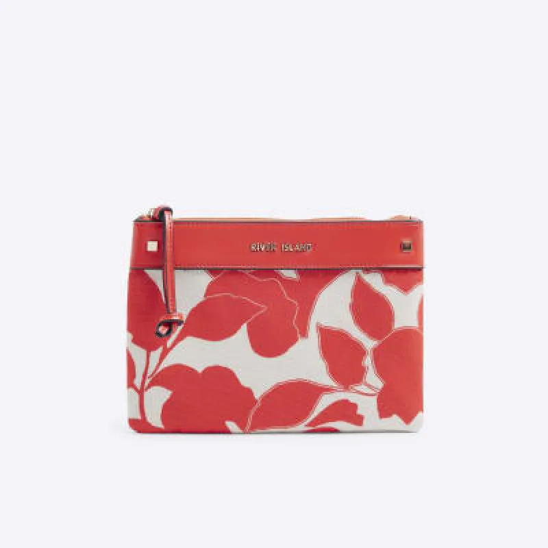 Red Canvas Print Pouchette made by River Island