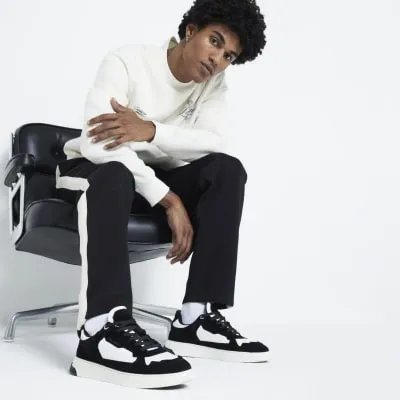 Black Suede Skater Trainers sold by River Island