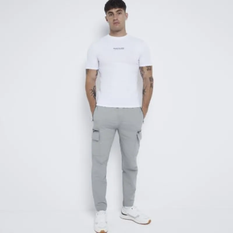 White Muscle Fit Carrier T-Shirt sold by River Island