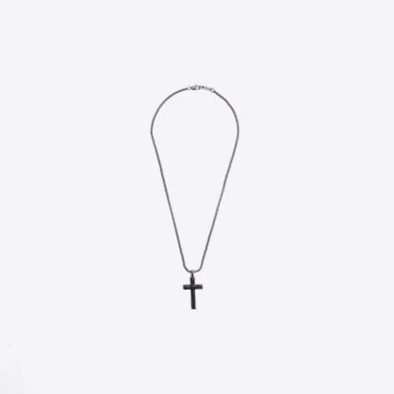 Black Cross Necklace made by River Island