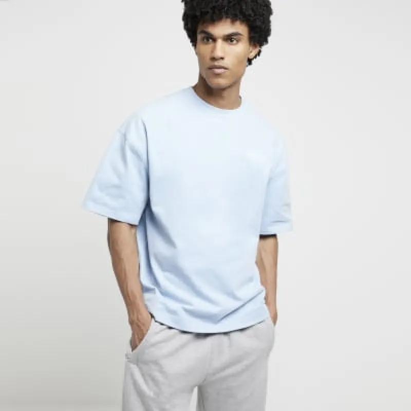 Light blue oversized graphic print t-shirt sold by River Island