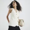 Cream Asymmetric Button Waistcoat sold by River Island