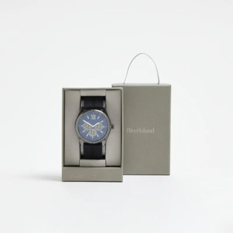 Black Silicone Strap Watch sold by River Island