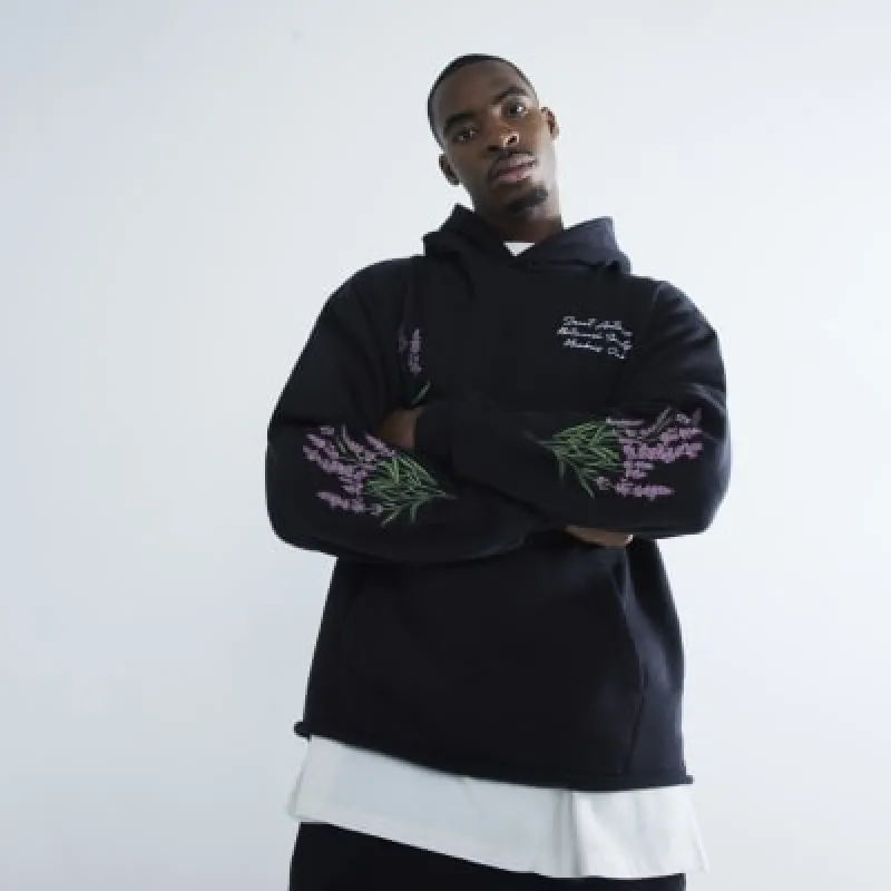 Black Long Sleeve Floral Hoodie sold by River Island
