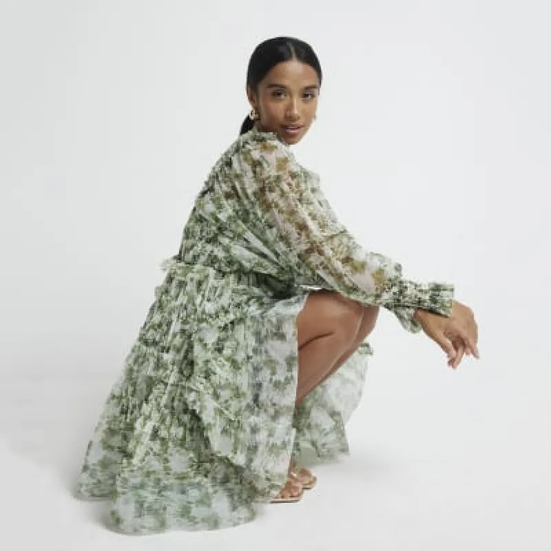Petite Green Tulle Mini Dress sold by River Island