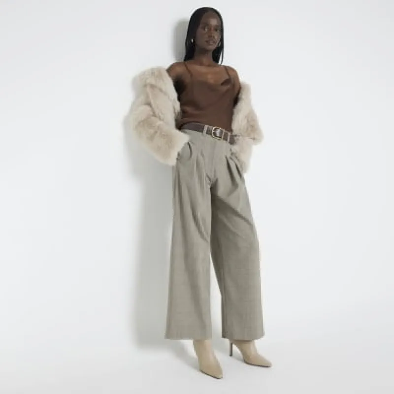 Brown Belted Wide Leg Trousers sold by River Island