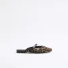 Brown Leopard Print Mules sold by River Island