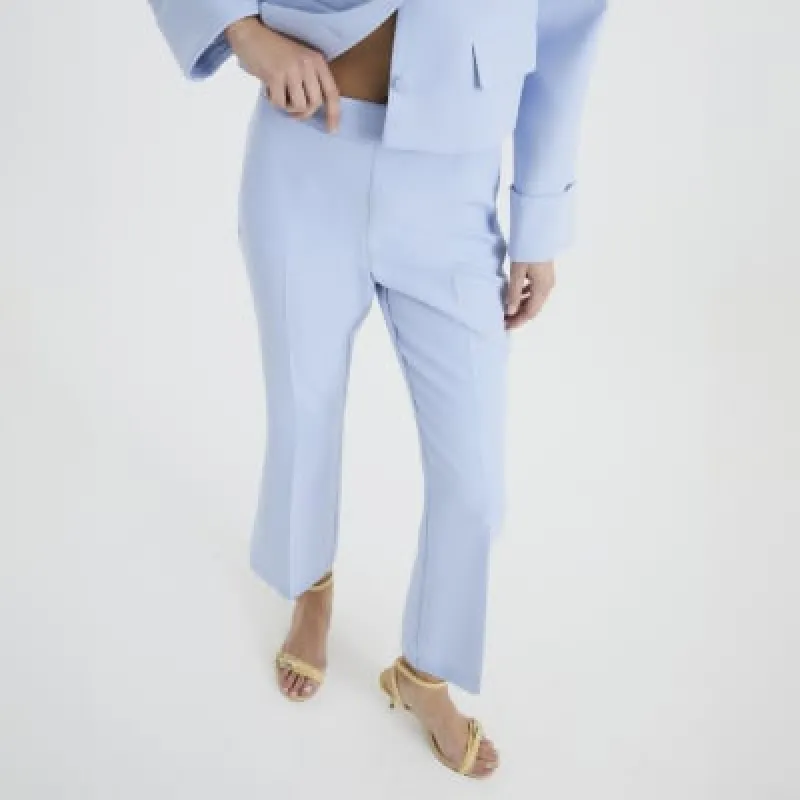 Blue Cropped Flared Trousers sold by River Island