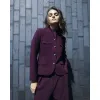 Red premium button up crepe military jacket sold by River Island